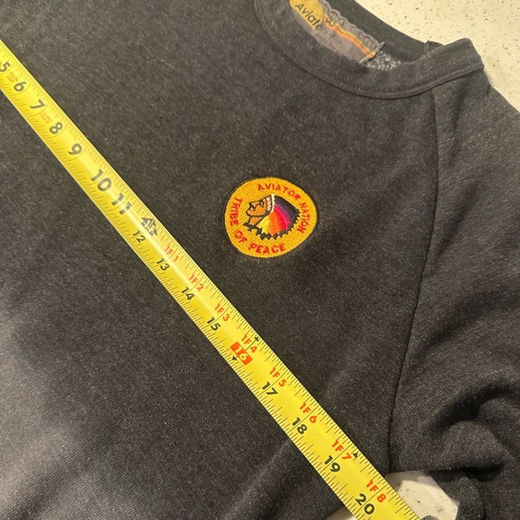 EUC Aviator Nation unisex crewneck with a “Tribe of Peace” patch on ombré front - Picture 12 of 16